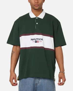 DoubleLayered Hem Binding Everyday Layers Nautica 83-Flag Block Polo T-Shirt Green/White
