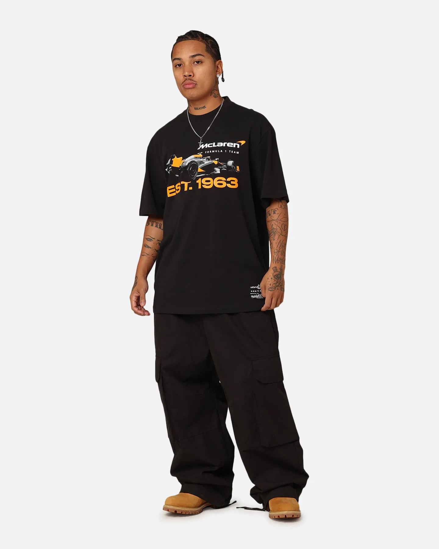 Mitchell & Ness X McLaren Vintage Poster T-Shirt Faded Black Outdoor Adventure