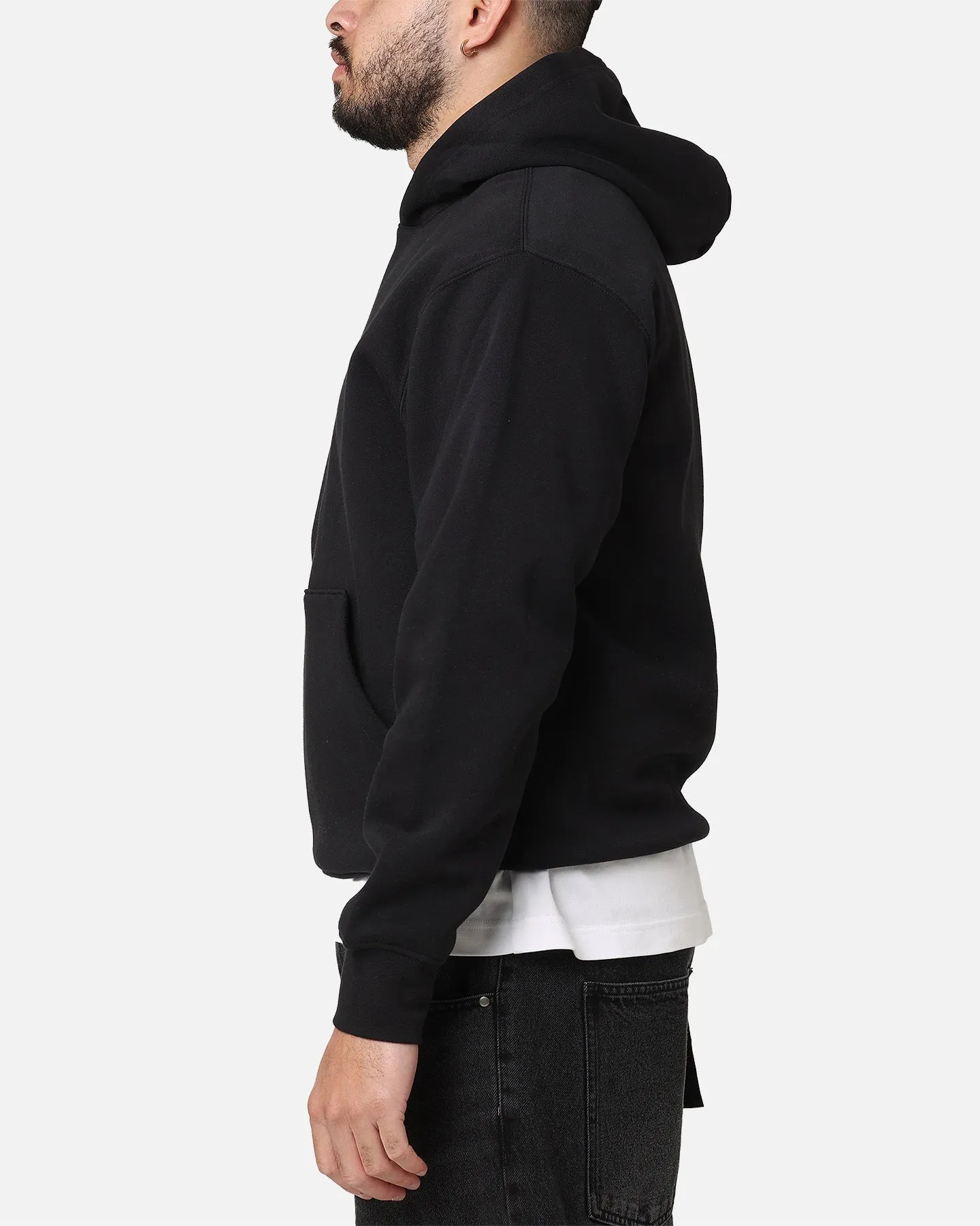Jordan Brooklyn Fleece Pullover Hoodie Black/White Ringtail possum like Sheen