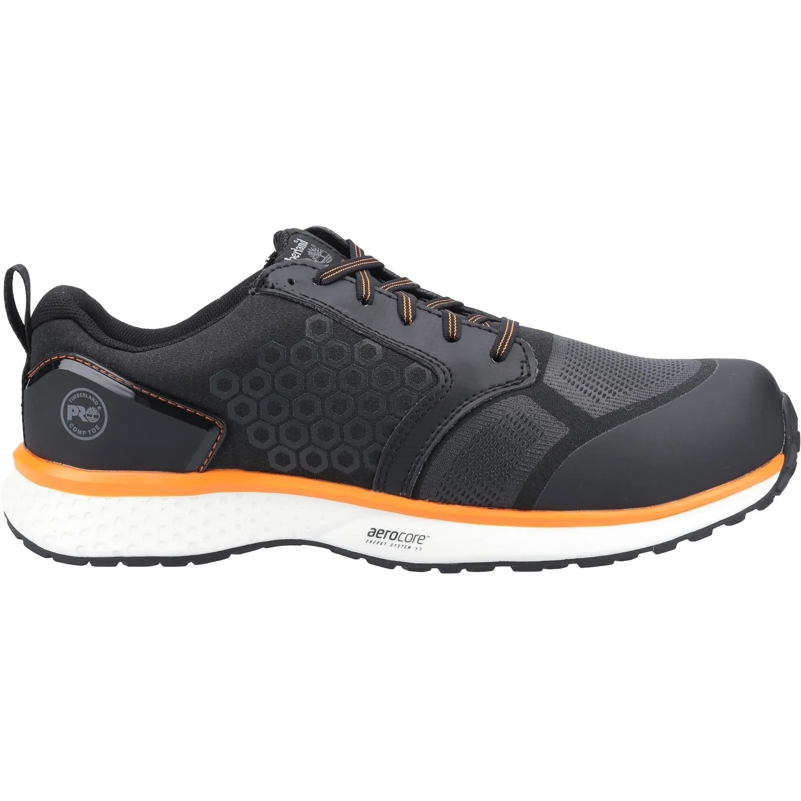 Crystal Glow Adult Ease Timberland Pro Mens Reaxion Composite Safety Trainer Black/Orange