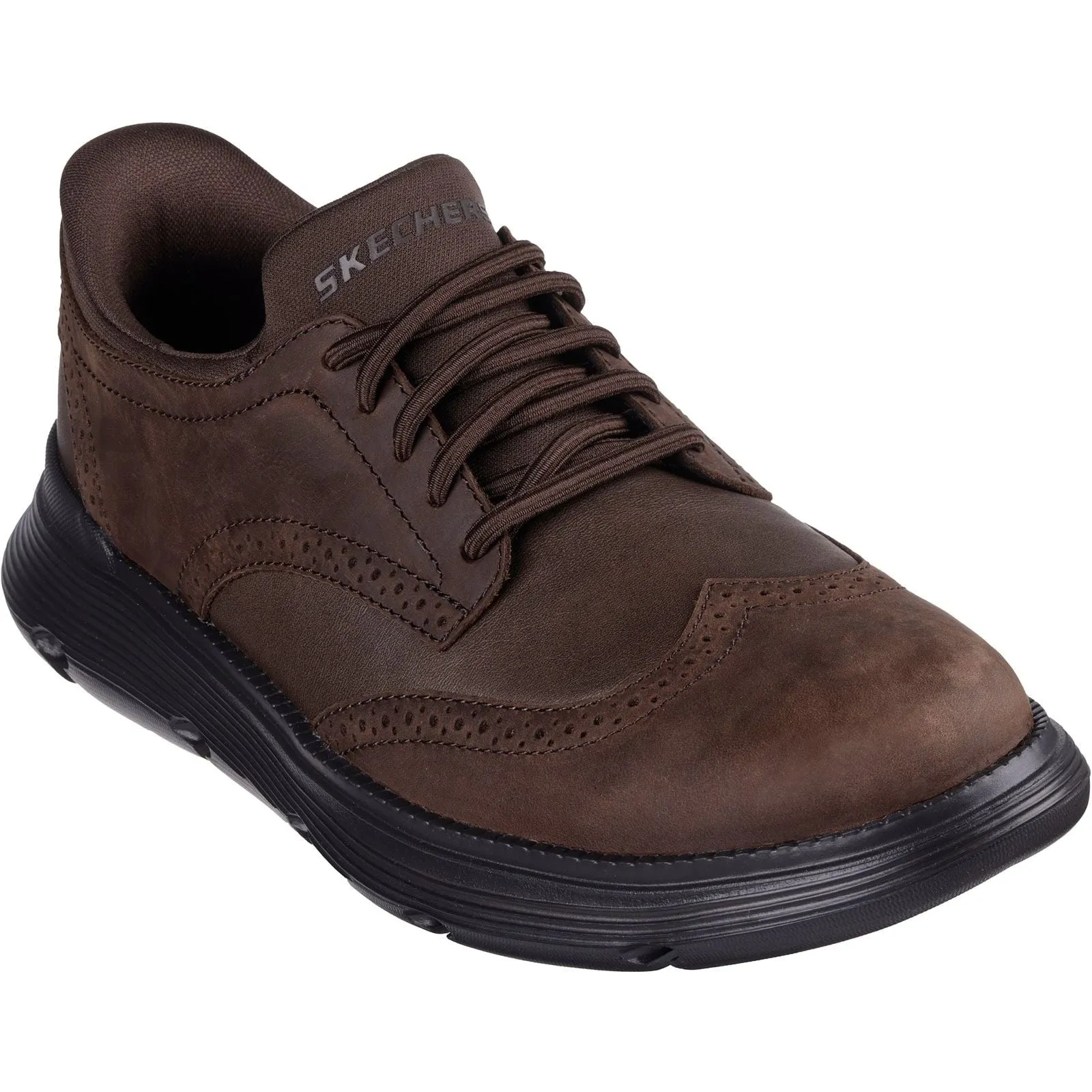 Stretch Fabric Active People Skechers Mens Garza Sully Shoe Cocoa