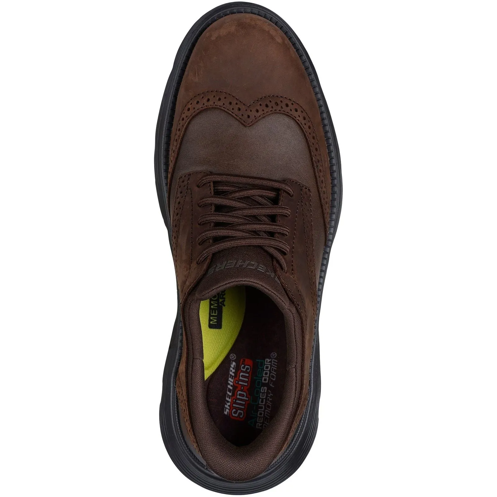 Slip Resistant Traction Dark Edge Skechers Mens Garza Sully Shoe Cocoa