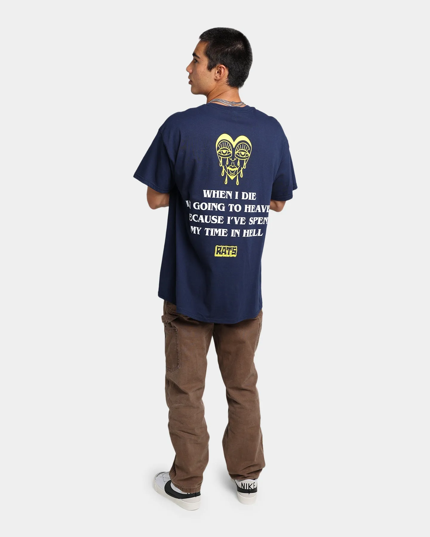 Stylish piece Rats Get Fat When I Die T-Shirt Navy