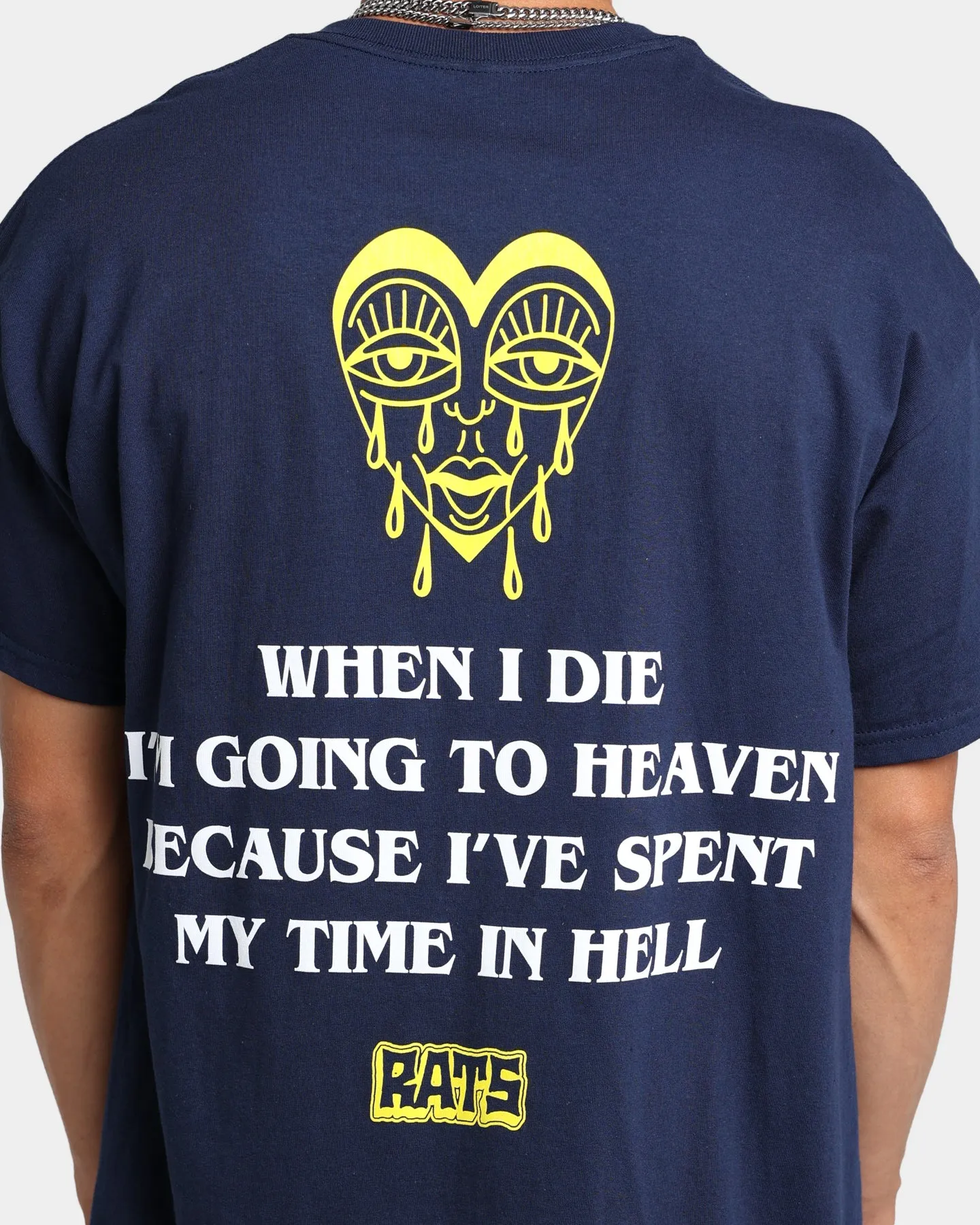 Rats Get Fat When I Die T-Shirt Navy Streetwear Style High Durability Weave