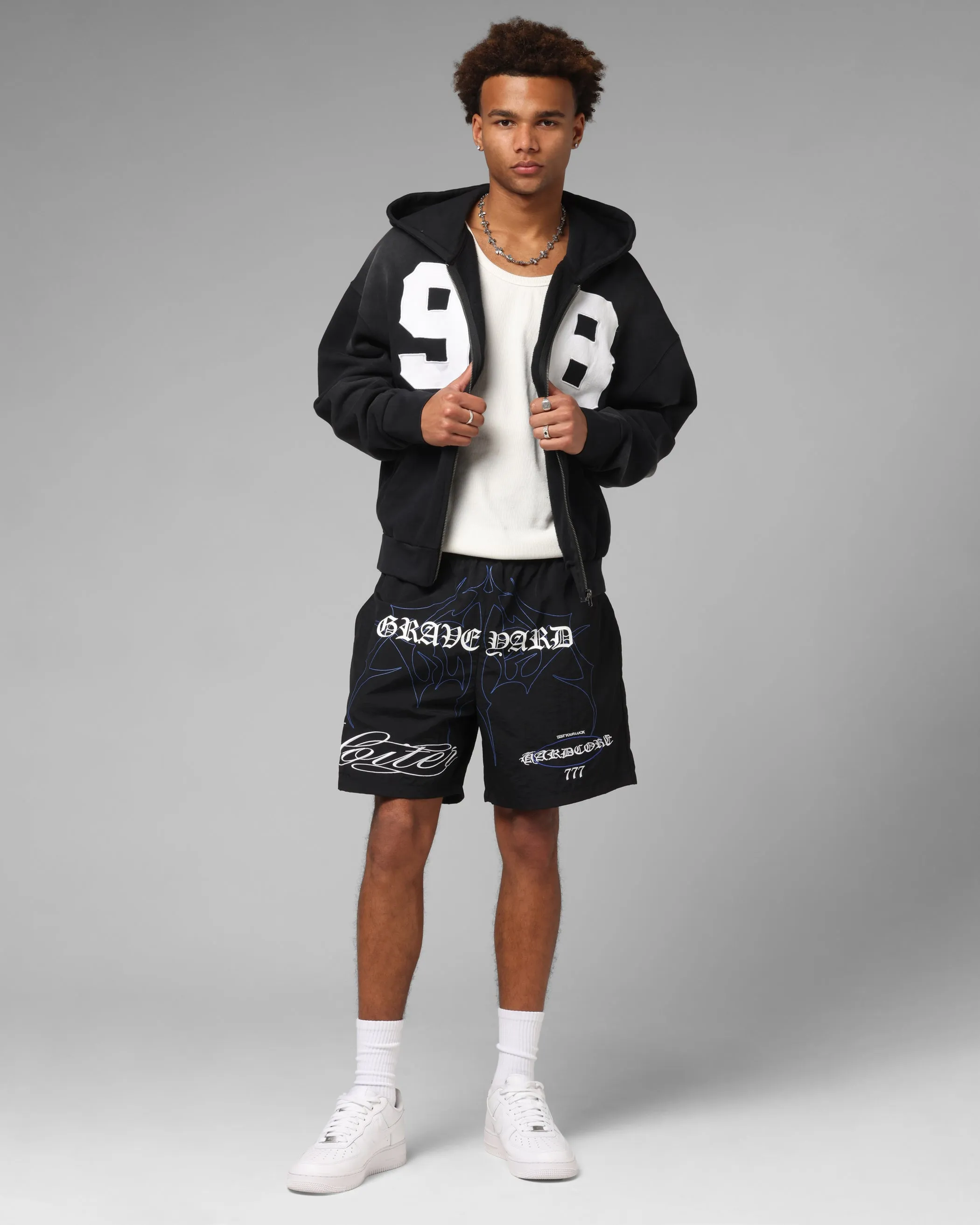 Playful Prints Vegan Leather Loiter Hardcore Walk Shorts Black