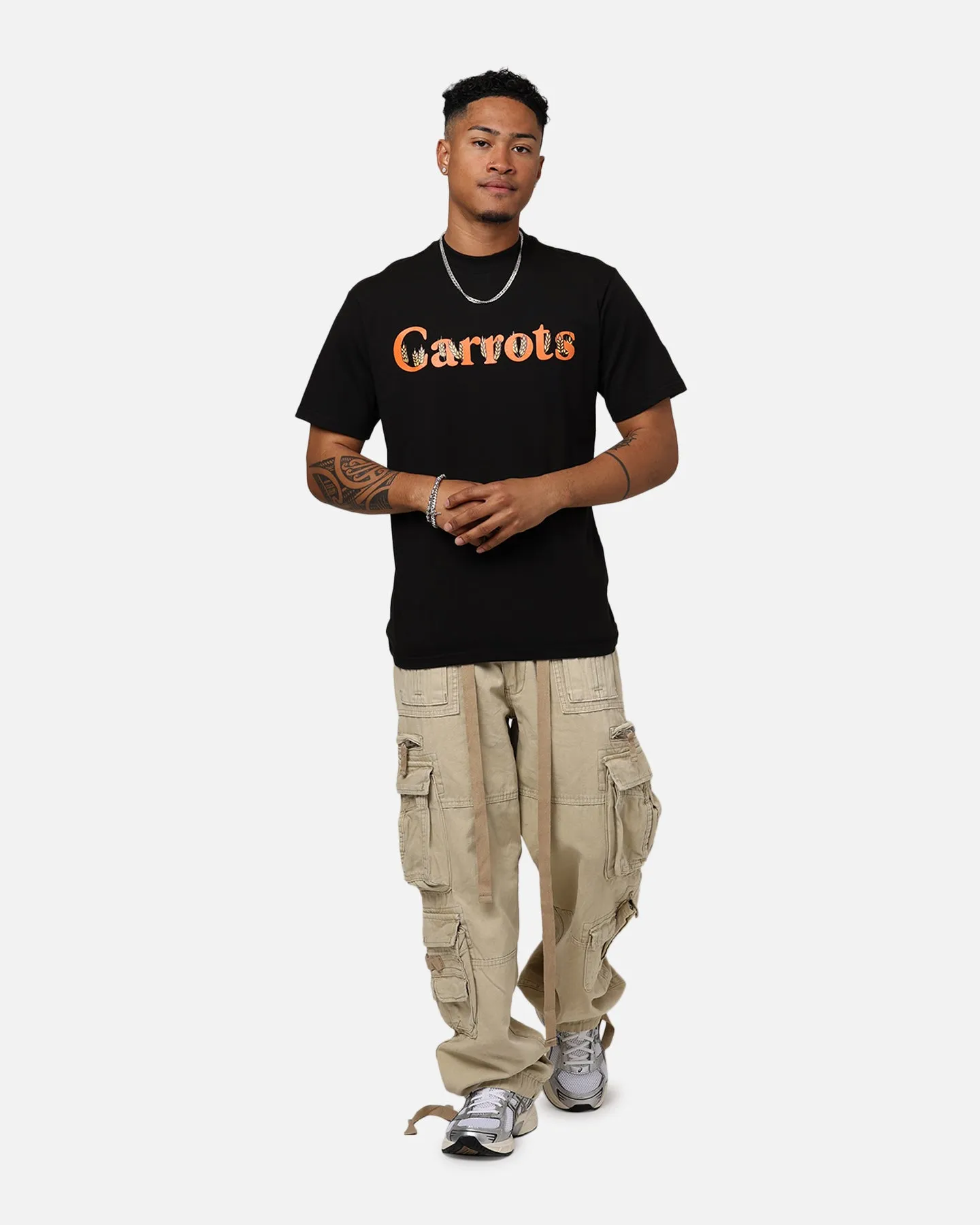 Carrots By Anwar Wordmark T-Shirt Black Everyday Comfort Style Limited Edition