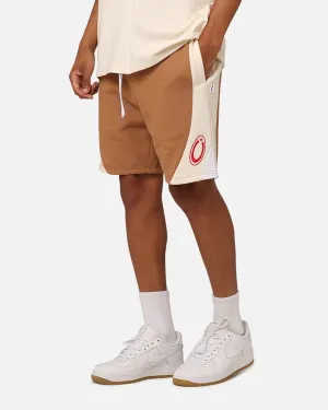 Carre C Star Panelled Shorts Tobacco Fast Absorption Textile