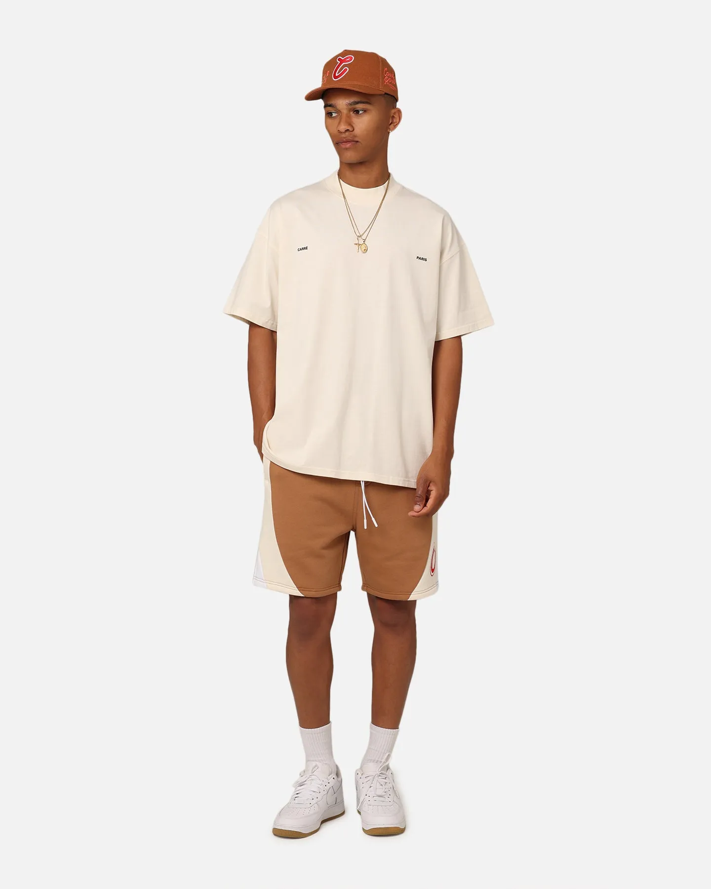 semi - formal event Carre C Star Panelled Shorts Tobacco