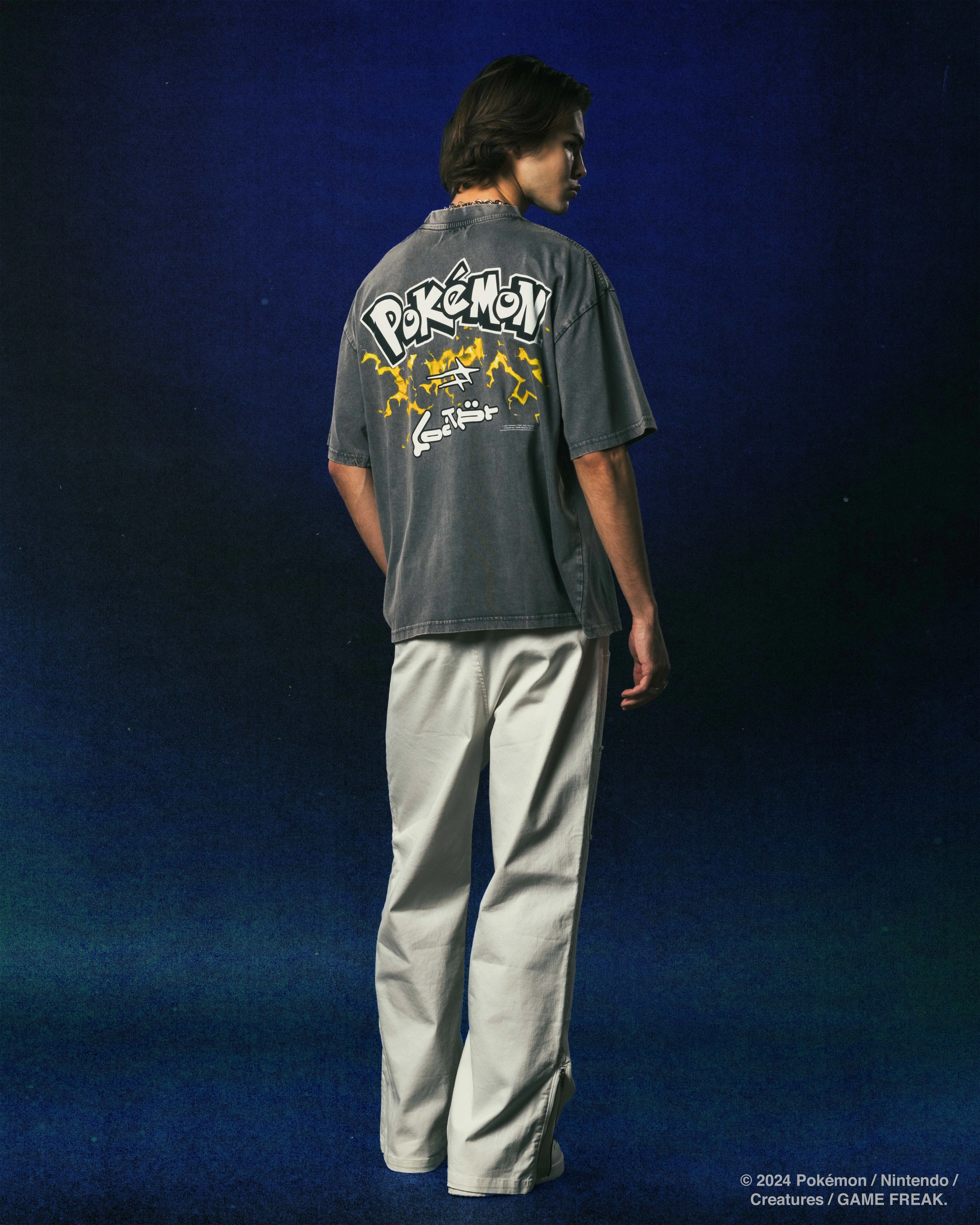 Pok??mon By Loiter Pikachu Premium T-Shirt Charcoal Reinforced Neckline