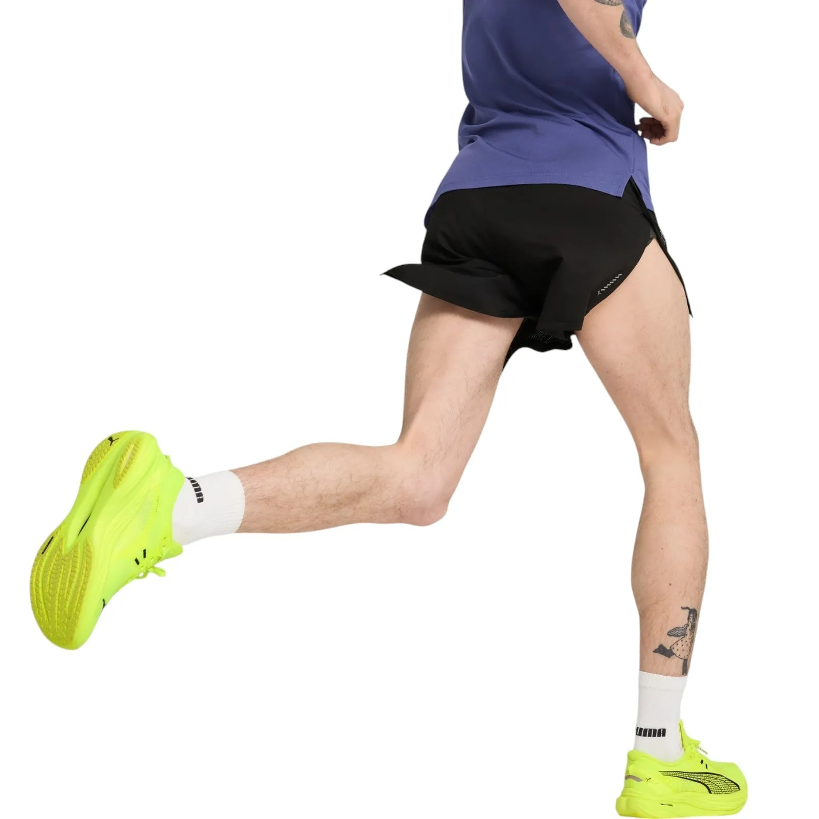 Puma Run Knit 3" Split Mens High-Rise Training Short plus-size choice