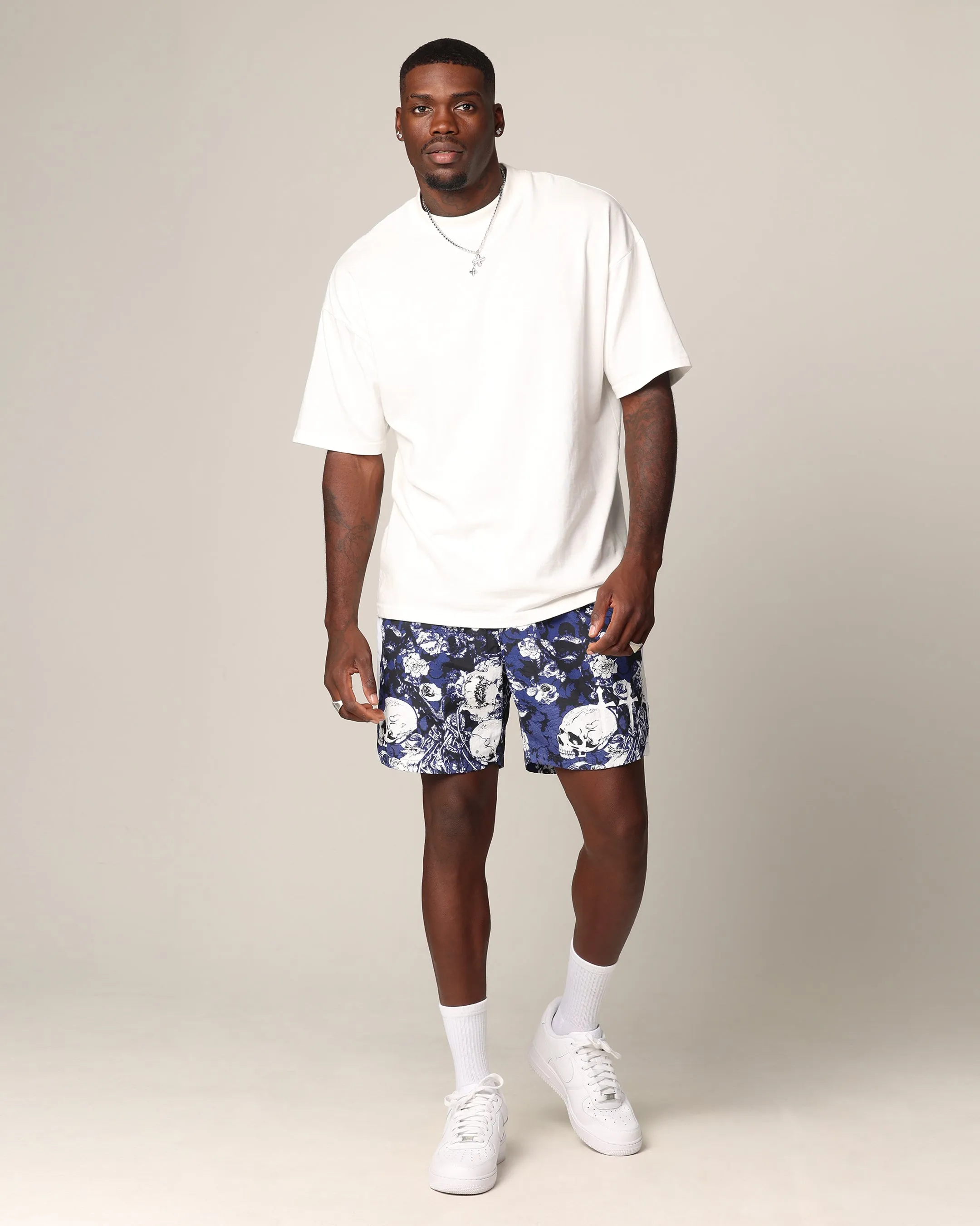 nylon blend Saint Morta Relic Nylon Shorts Blue/White