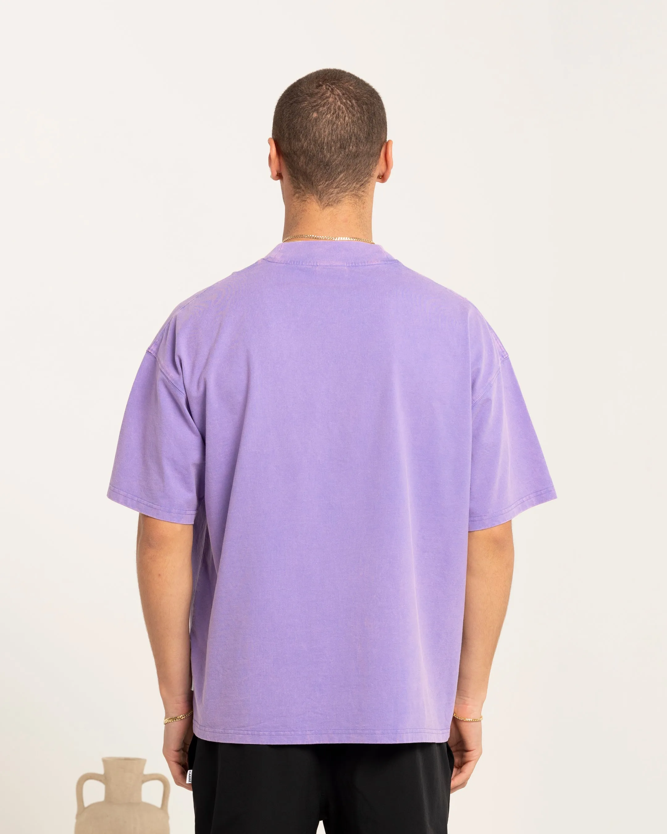 AntiPillingTreatment Weekend Smart Carre Class Oversized Pocket T-Shirt Purple