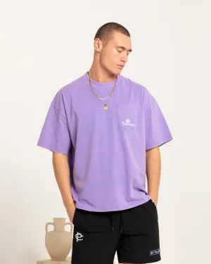 Carre Class Oversized Pocket T-Shirt Purple Soft Fabric