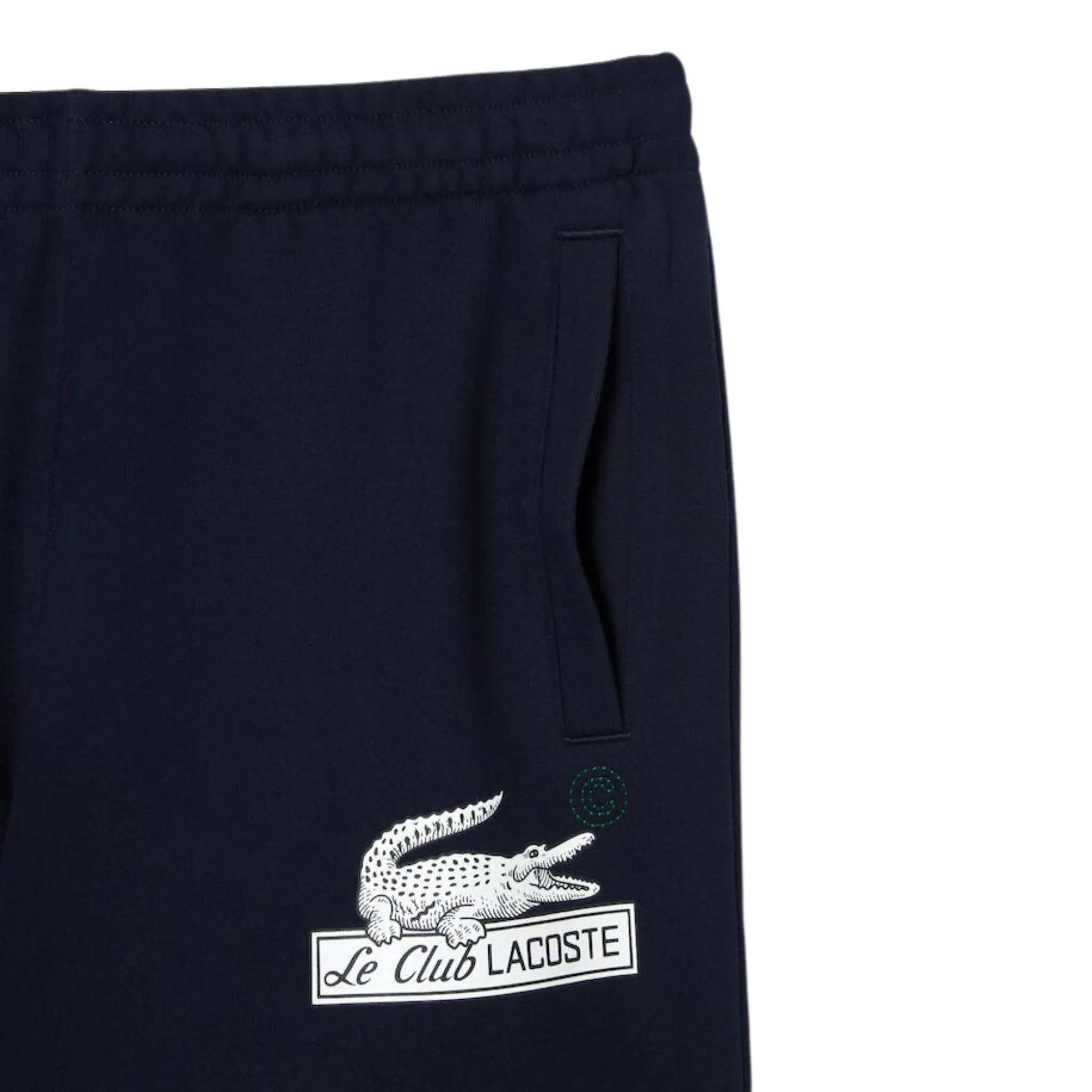 Glitter Glow Lacoste Le Club Unbrushed Organic Cotton Fleece Shorts (Navy)