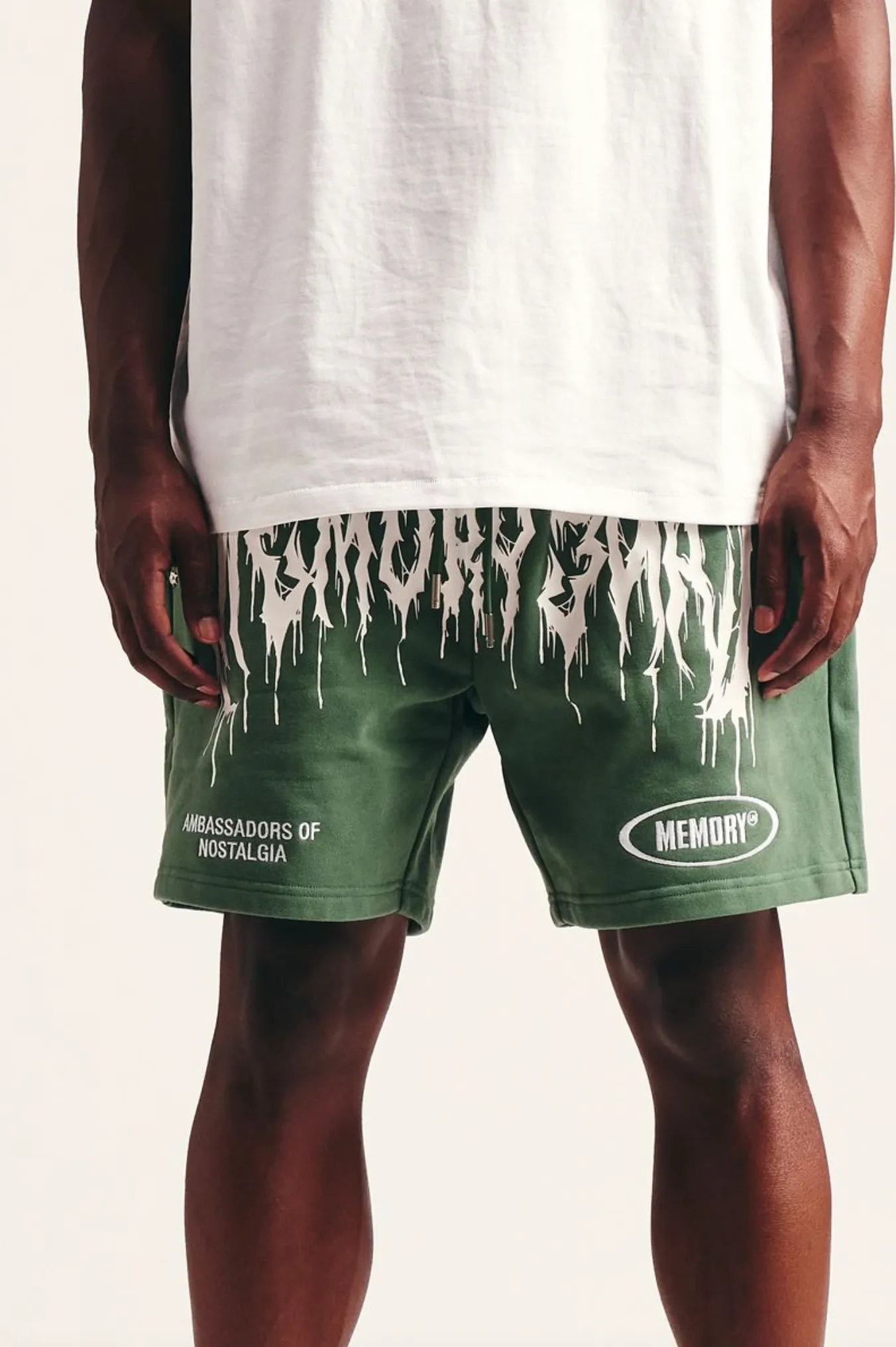Fashion Trend Organic Cotton Certification Memory Lane "Mash Up" Forest Sweat Shorts