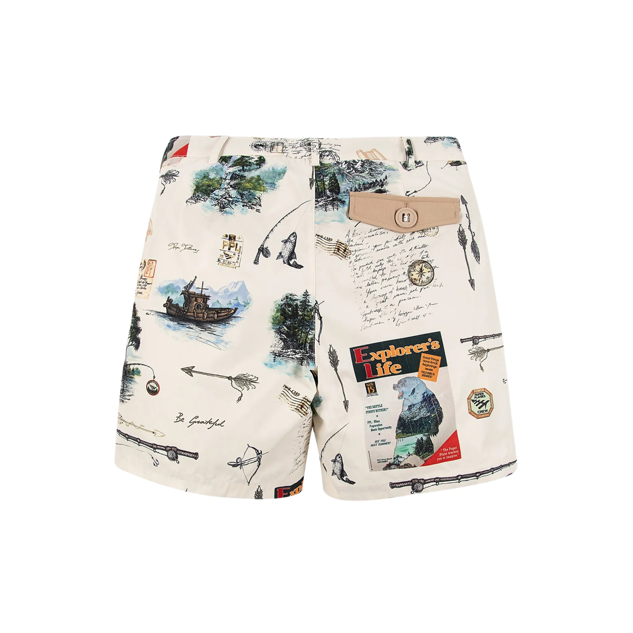 Paper Plane Explorer Life Cargo Short Athletic Wear Machine Fit