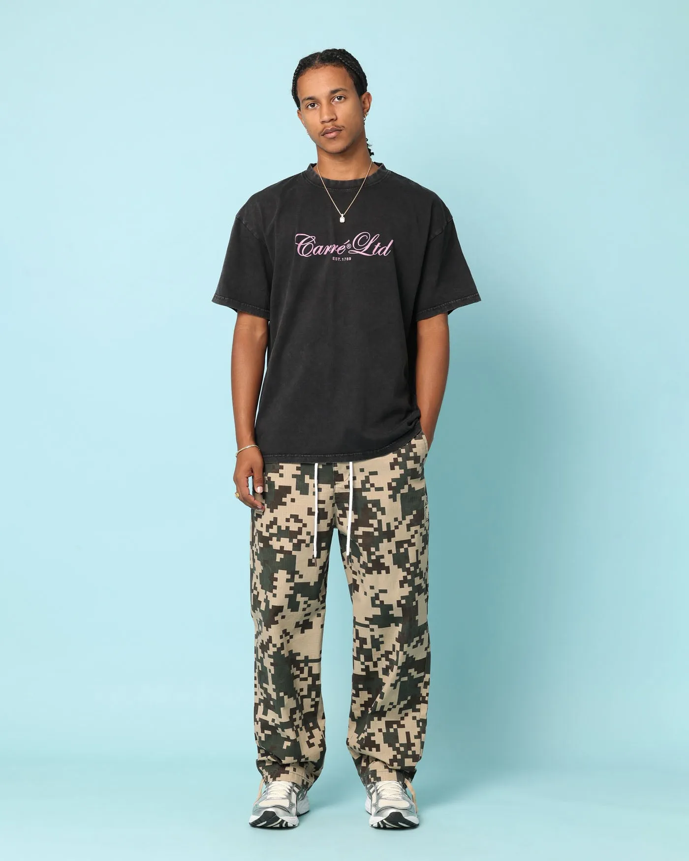 Carre Ltd T-Shirt Washed Black Weekend Look Durable Stitching
