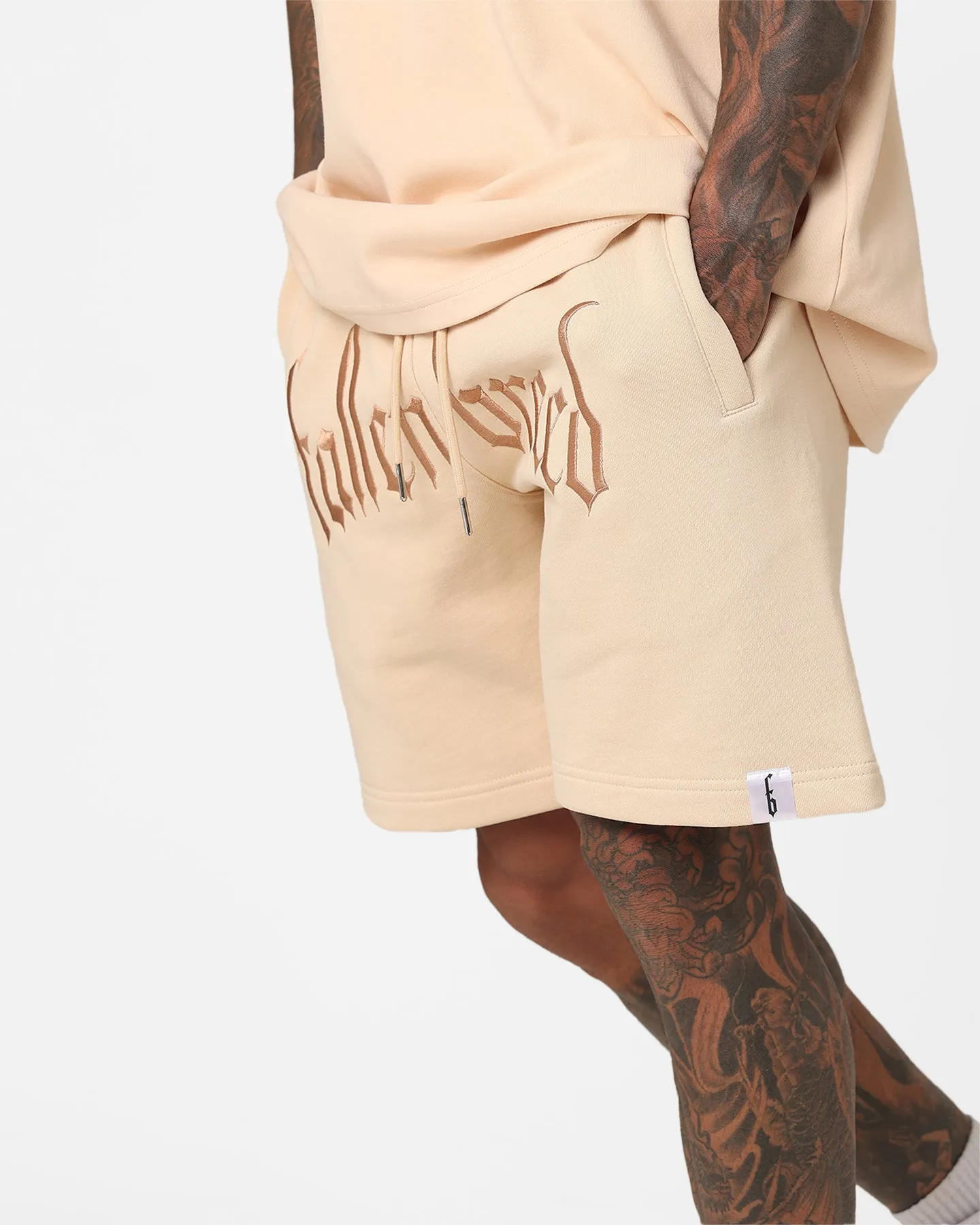 Fallen Breed Logo Sweat Shorts Nude Universal Attachment Points