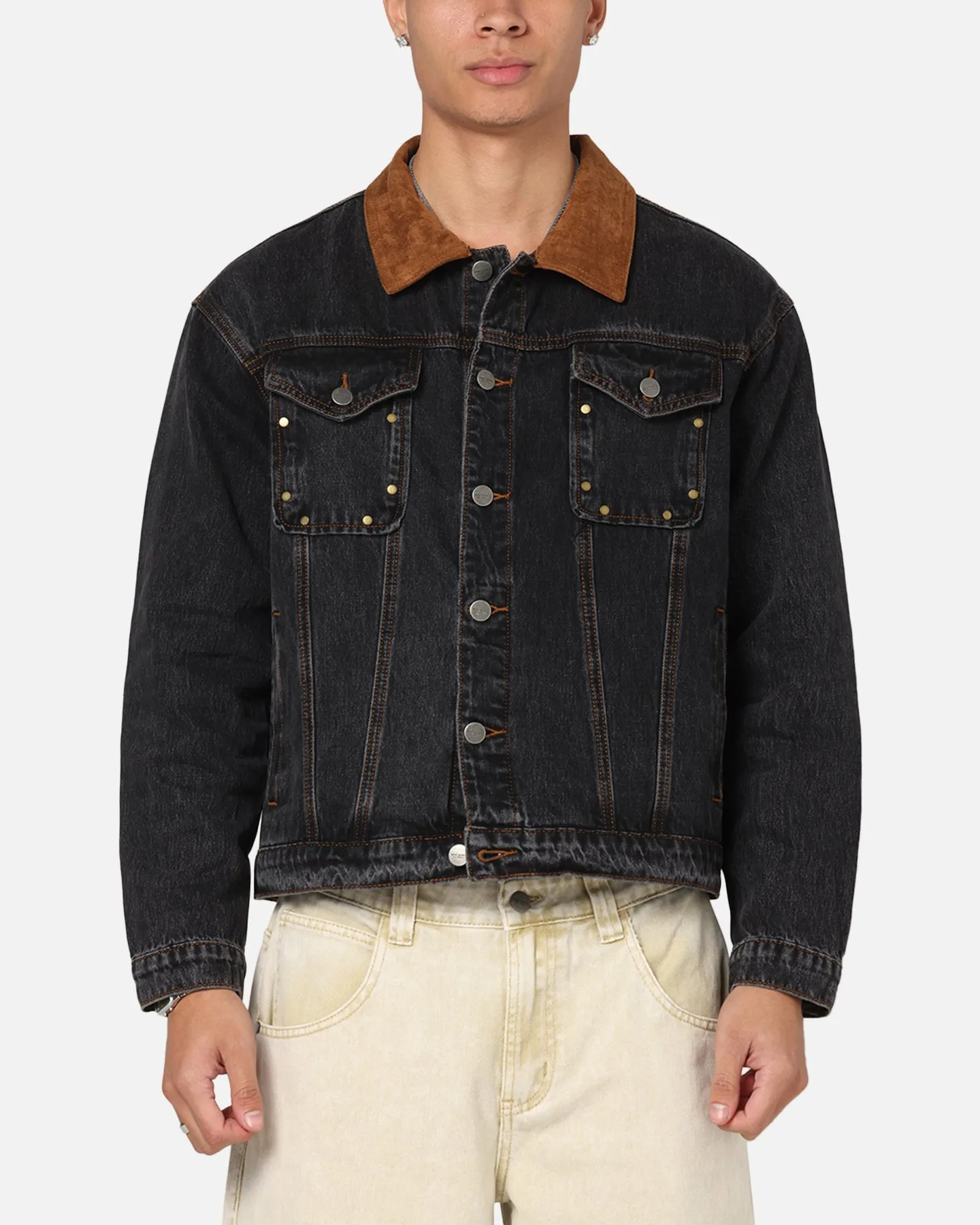 Saint Morta Rodeo Drive Denim Jacket Black Shadow Water Resistant Shell