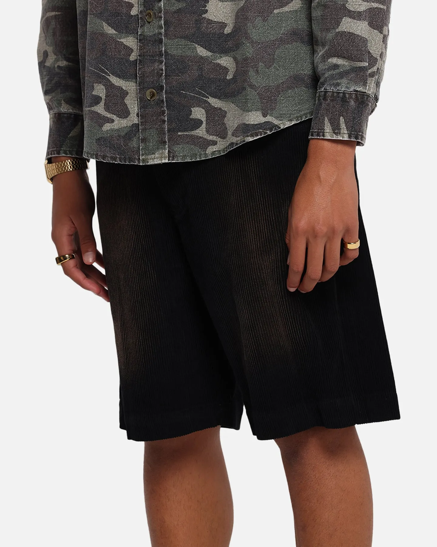 Preppy Style Quick Fit Style XXIII Corduroy Wash Jorts Black