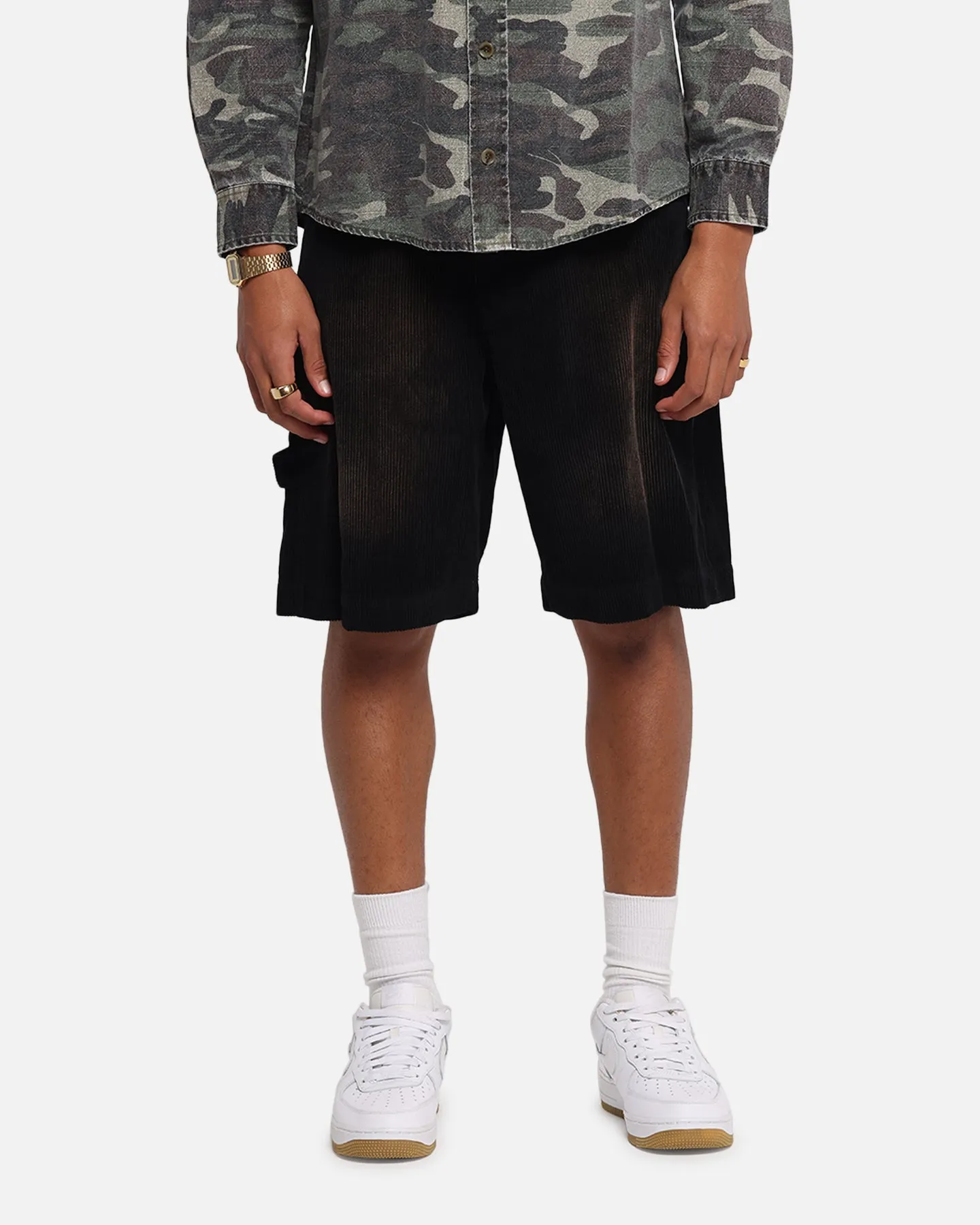 Mood Wear Lace trim XXIII Corduroy Wash Jorts Black