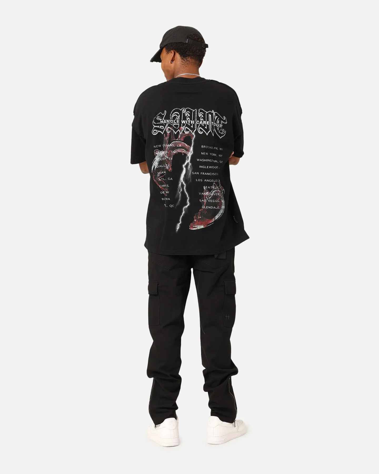 Saint Morta Handle With Care Tour T-Shirt Black Recycled Polyester Thread Soft Cotton Feel