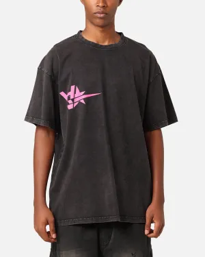 Layered Hem Detail The Anti Order Astar T-Shirt Black Acid Wash