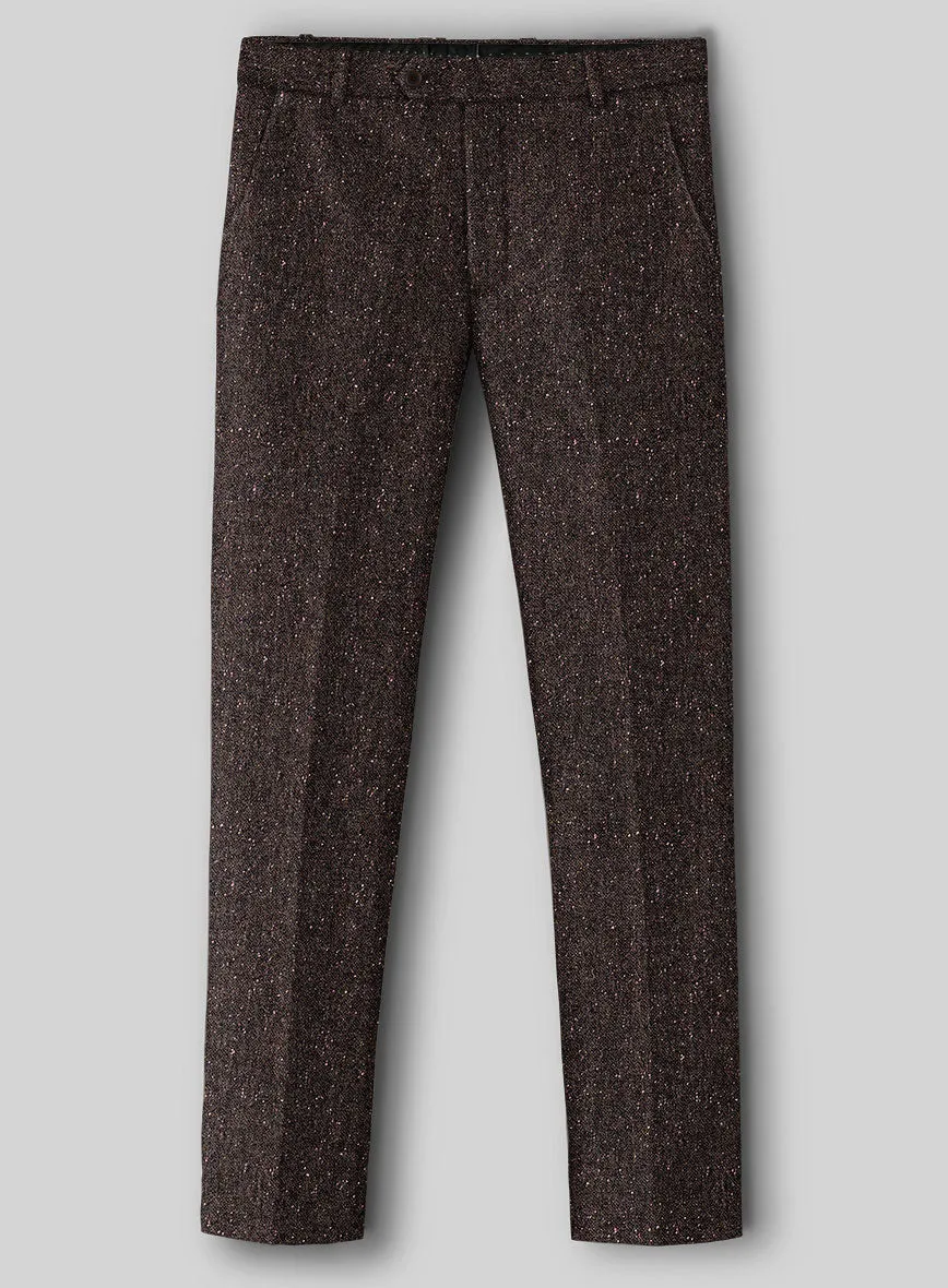 Sharp Office Fit Brown Flecks Donegal Tweed Pants