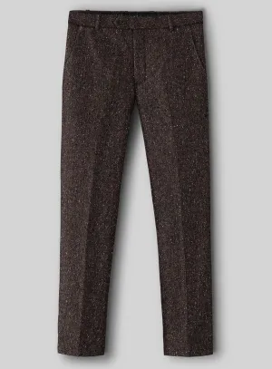 Sharp Office Fit Brown Flecks Donegal Tweed Pants