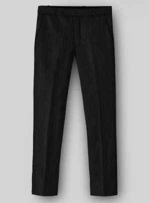 Perfect Cut Soft Fabric Light Weight Black Stripe Tweed Pants