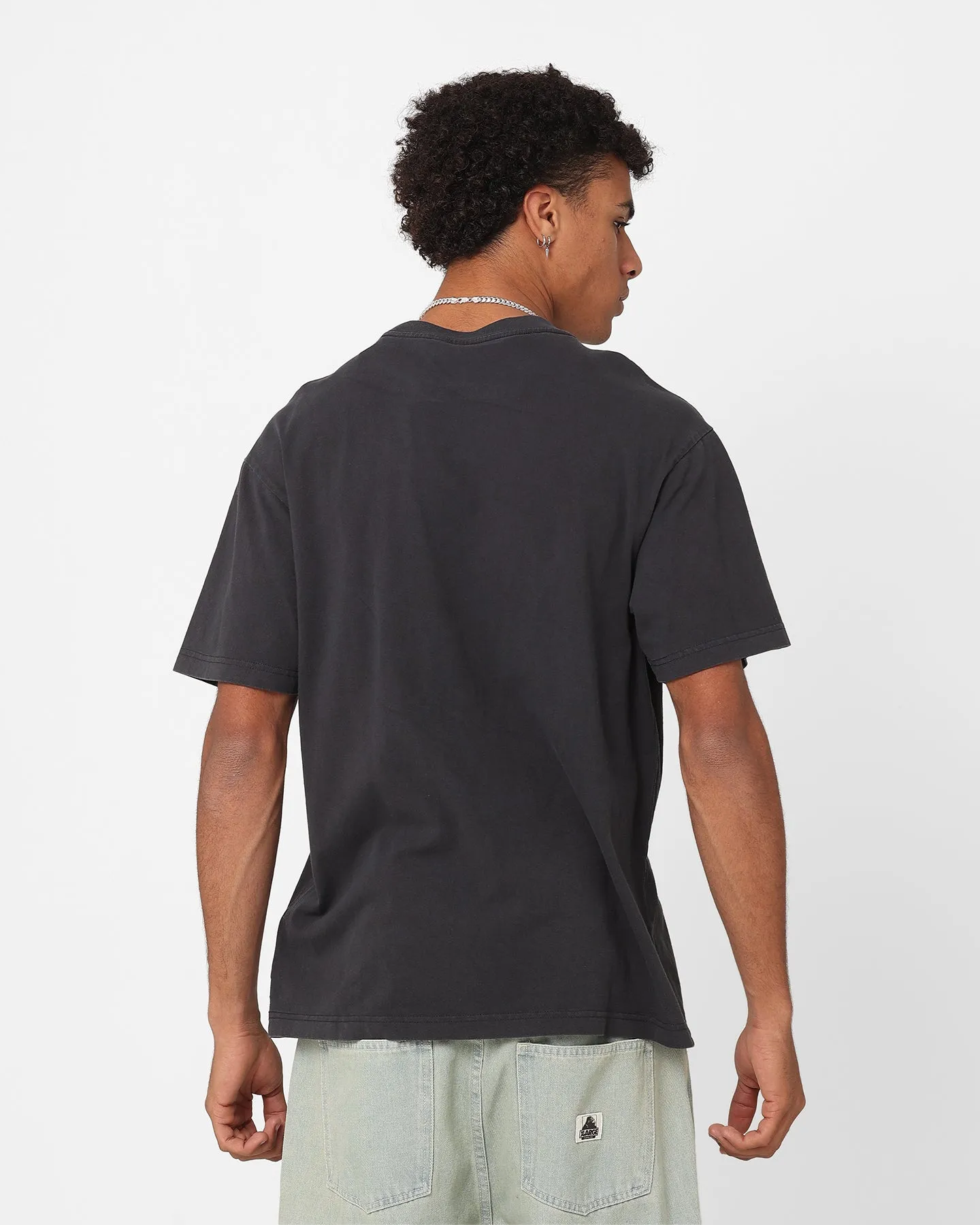 Mitchell & Ness Miami Heat Highway Logo T-Shirt Vintage Black Durable Collar Construction