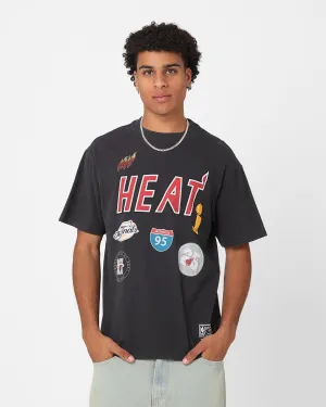 Mitchell & Ness Miami Heat Highway Logo T-Shirt Vintage Black Leisure Casual