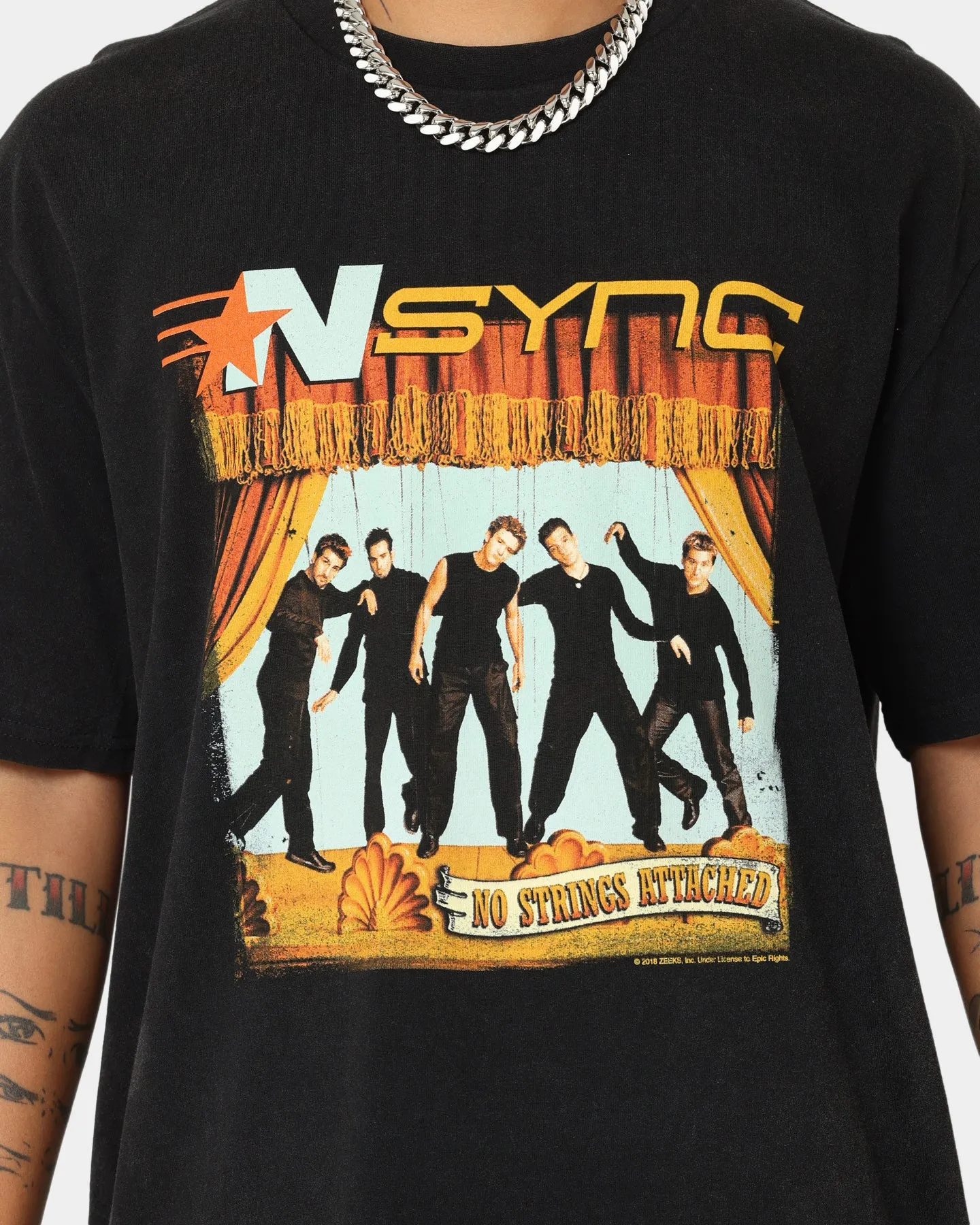 NSYNC No Strings Attached T-Shirt Washed Black Everyday Chic Office Wear