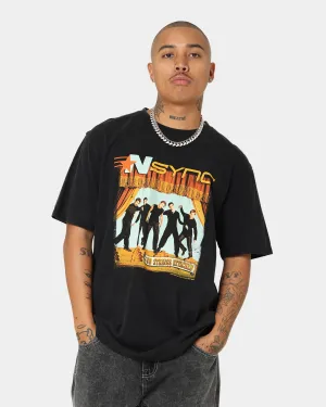 NSYNC No Strings Attached T-Shirt Washed Black Casual Day Wear Durable Ribbed Hem