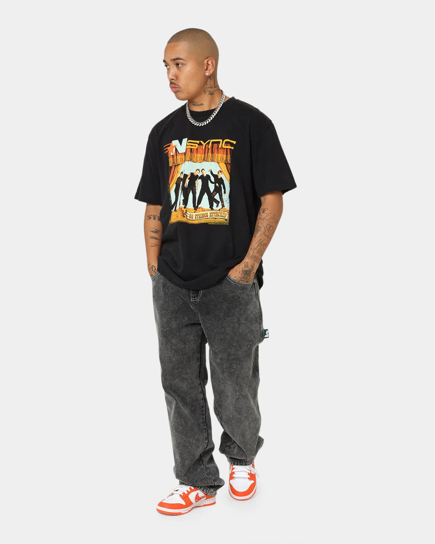 NSYNC No Strings Attached T-Shirt Washed Black Stretch Knit