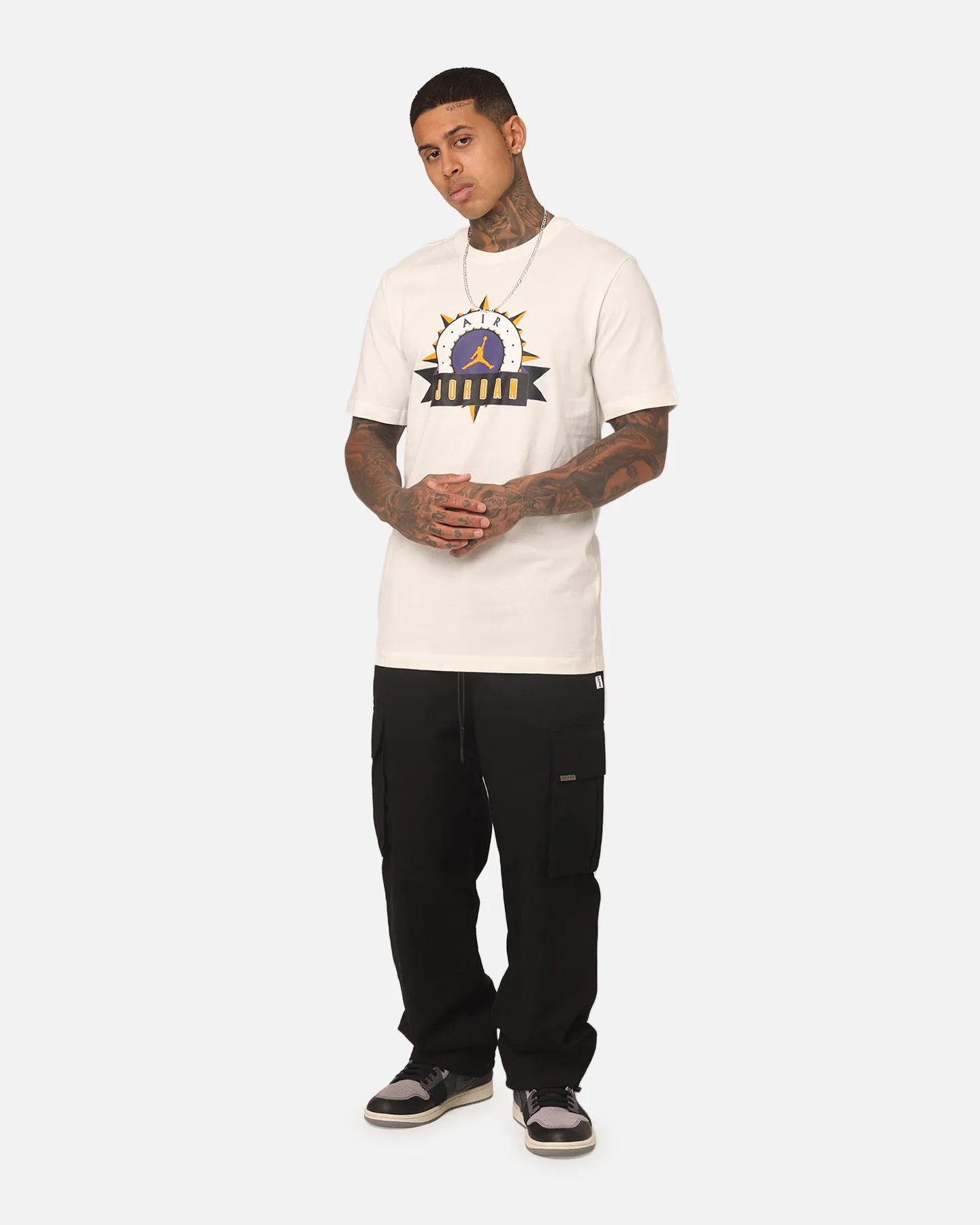 Pocket Design Jordan Flight MVP Crewneck T-Shirt Sail/Sky J Purple