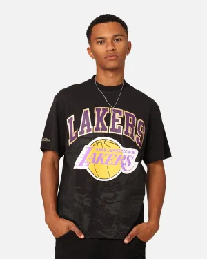 dry cleanable Mitchell & Ness Los Angeles Lakers Year Of The Dragon T-Shirt Faded Black