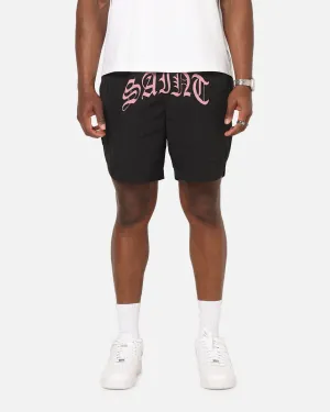 Saint Morta Lucius Shorts Black/Pink checked shorts
