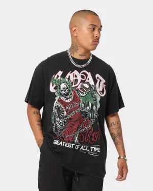 Goat Crew Goat Skull Vintage T-Shirt Black Wash UPF Rated Fabric
