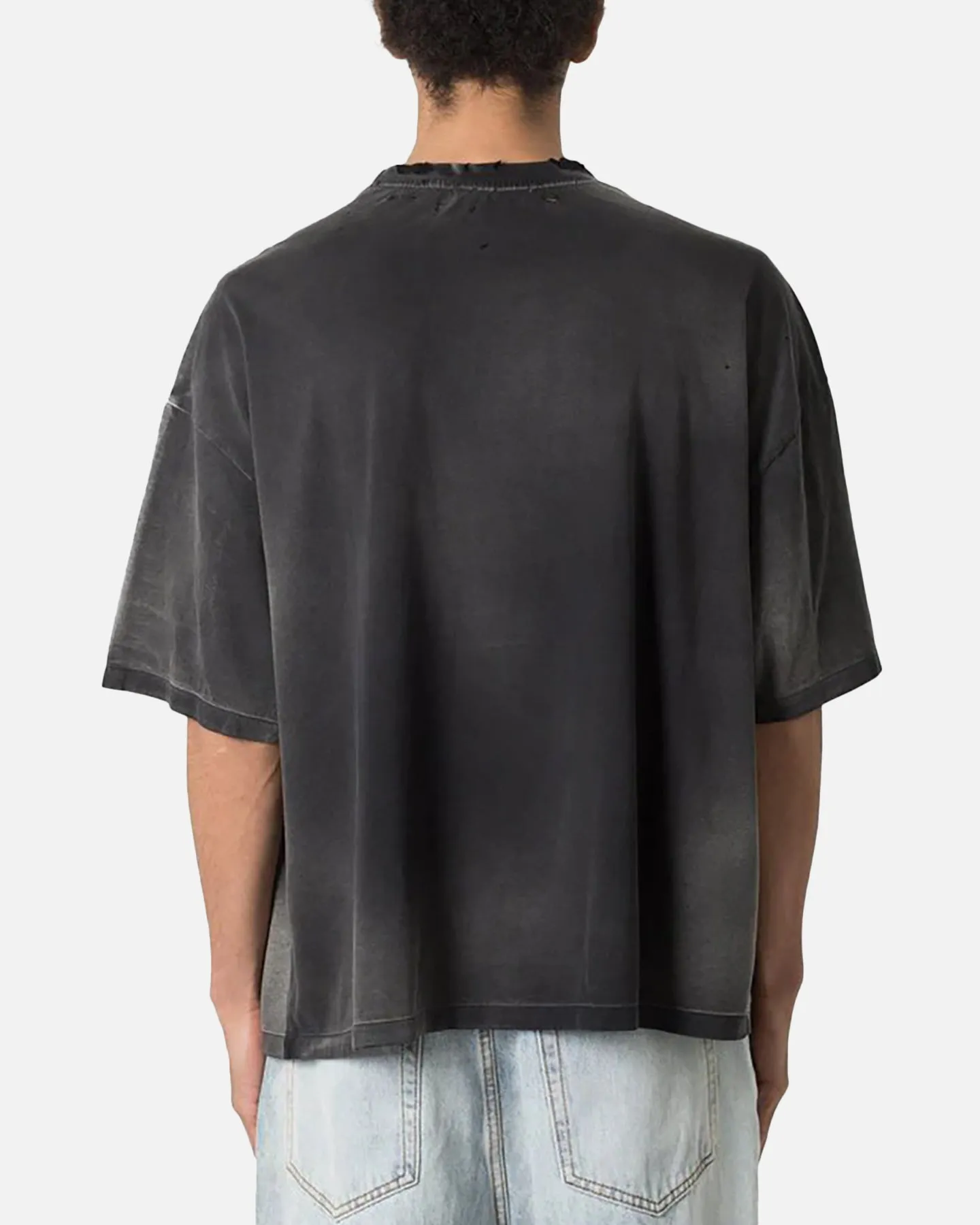Fashion Essential EasyCareFabric MNML Sun Burned Distressed Pocket T-Shirt Vintage Black