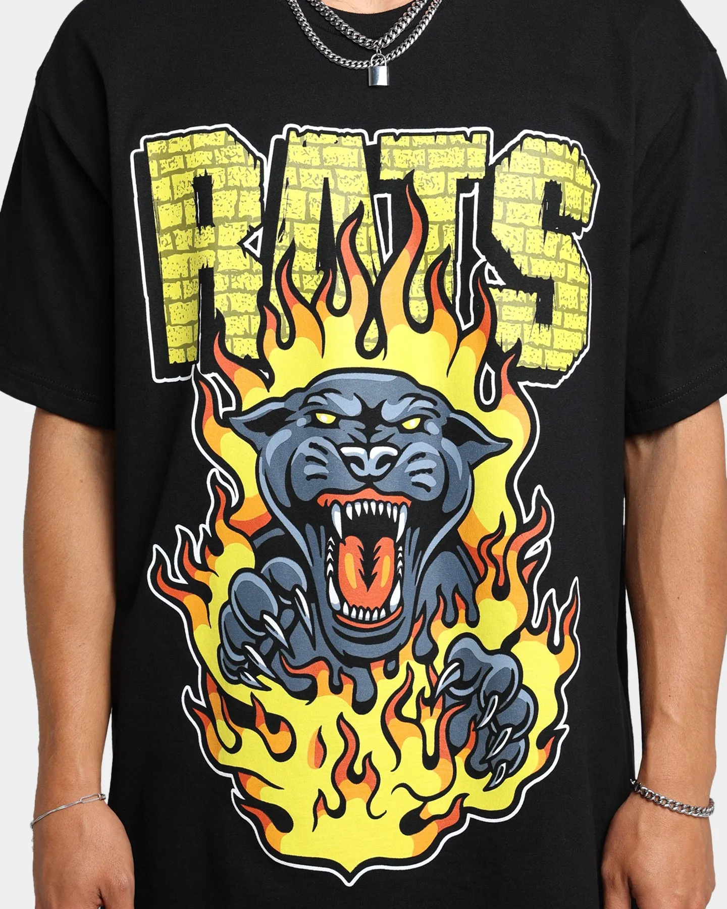 Rats Get Fat Rats Hellcat T-Shirt Black Premium Cotton Light Fit Wear