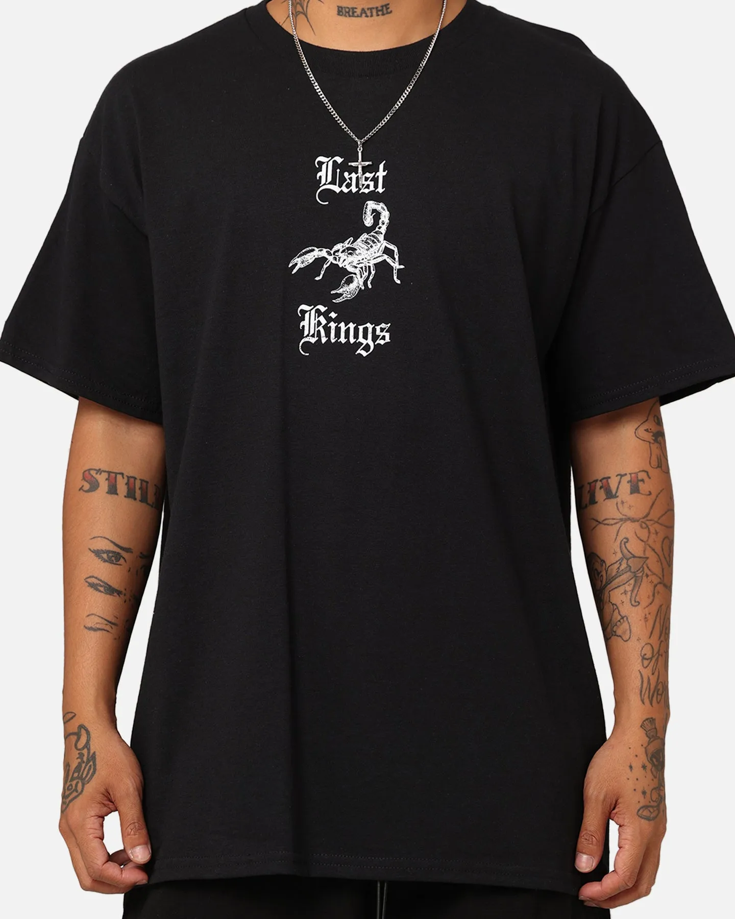 Last Kings Scorpion T-Shirt Black Subtle Embroidery Comfortable Stretch