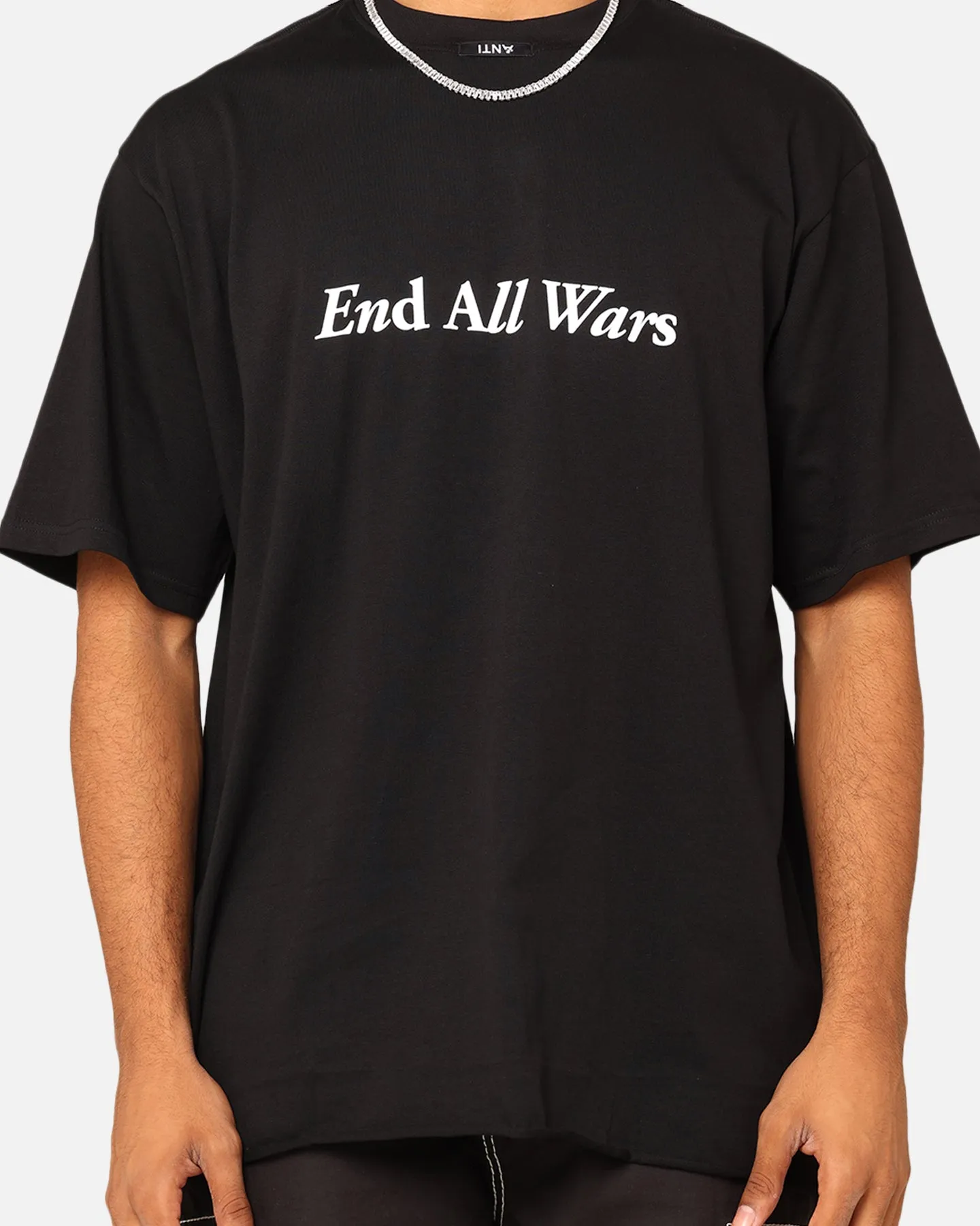 The Anti Order Anti War Baggy T-Shirt Black Daily Fashion Active Wearable