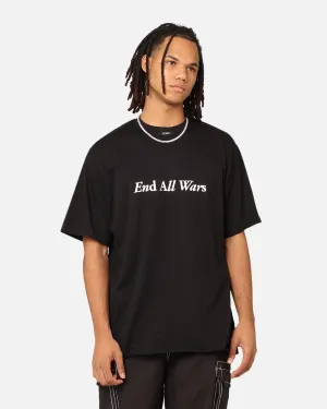 Neutral Color Soft Layering The Anti Order Anti War Baggy T-Shirt Black