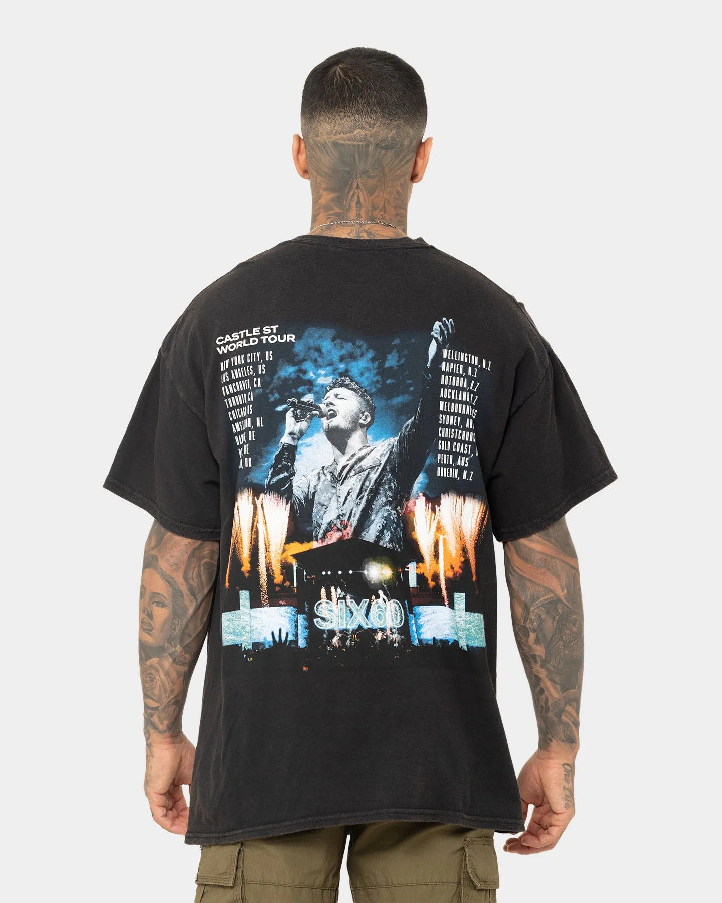 Six60 Merch Six60 Tour Vintage T-Shirt Black Wash Scoop neck femininity