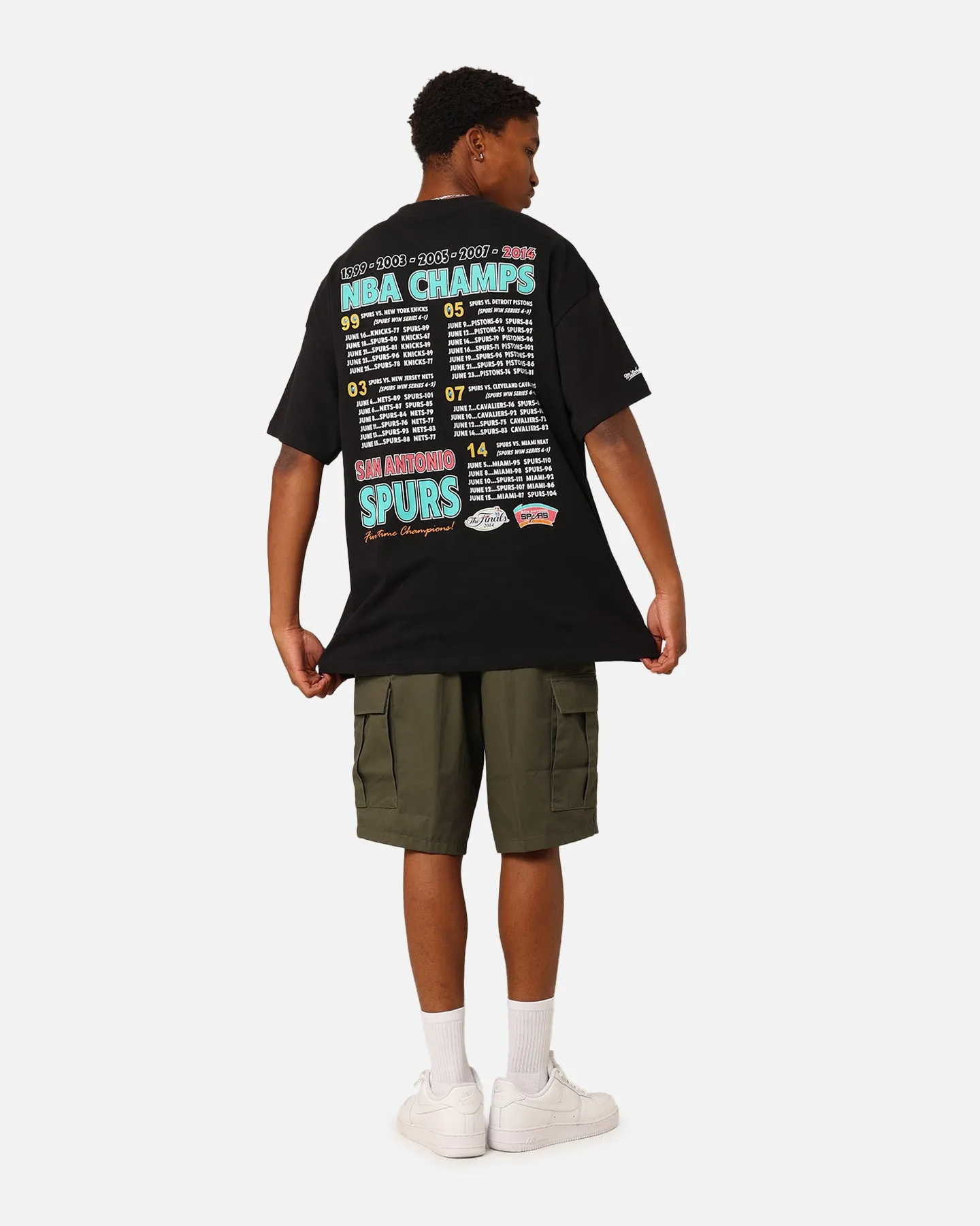Mitchell & Ness San Antonio Spurs 'Spurs 2014 Champs' 2014 World Champs T-Shirt Black Light Comfort hiking clothes