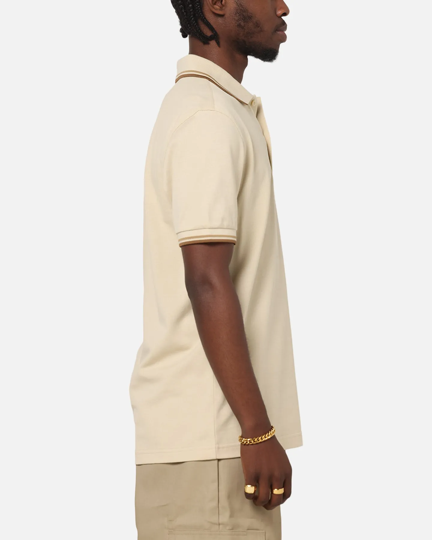 Trendy Fit Fred Perry Twin Tipped Polo Shirt Oatmeal