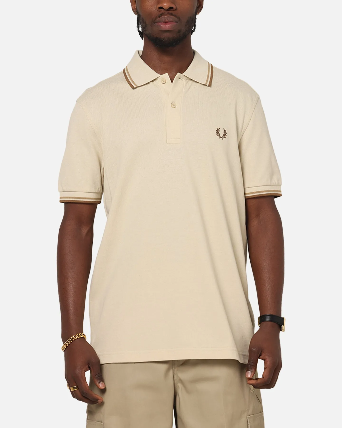 Fred Perry Twin Tipped Polo Shirt Oatmeal Essential Style