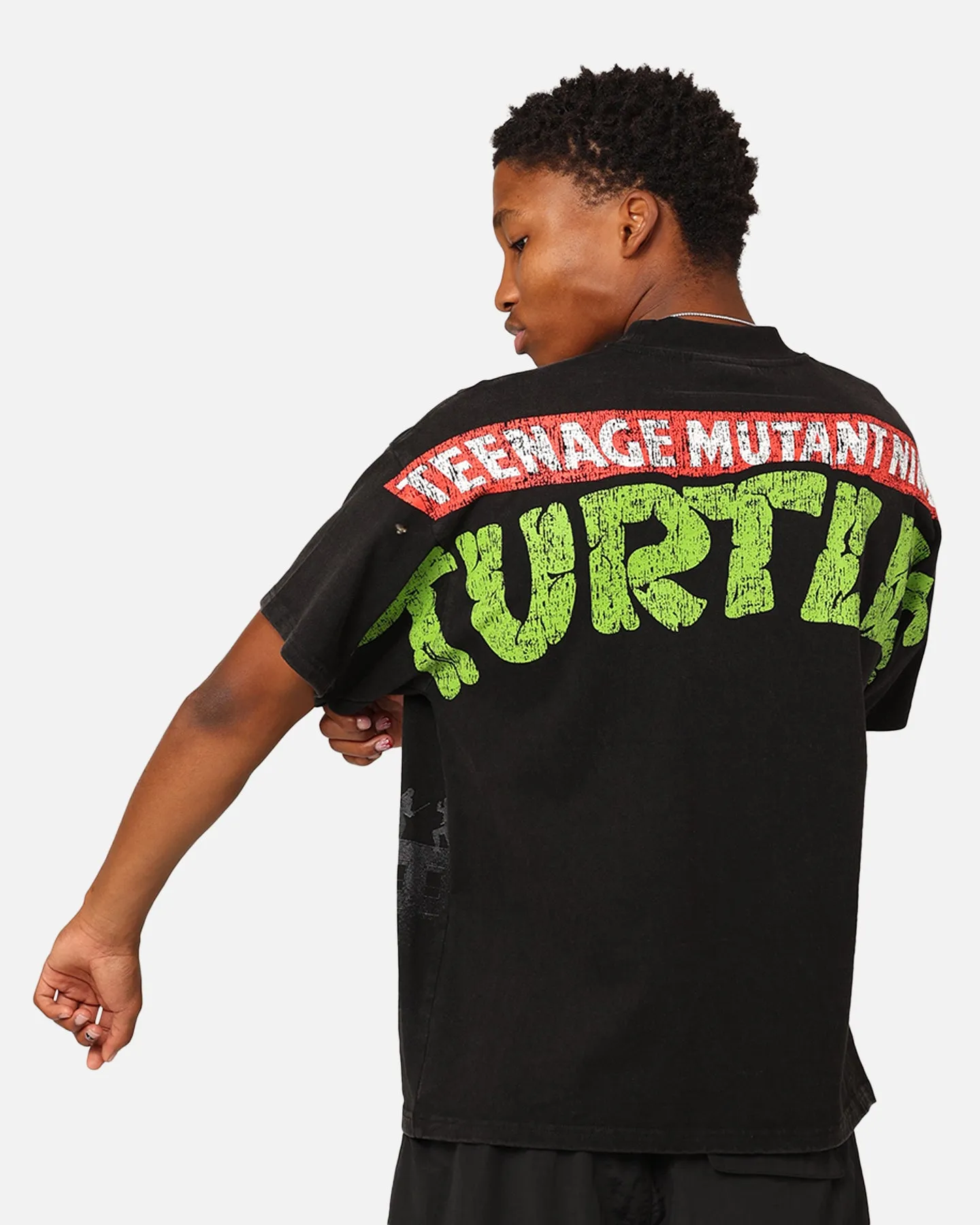 American Thrift X Teenage Mutant Ninja Turtles Shredder Colossal T-Shirt Black Wash Easy Fit Picnic