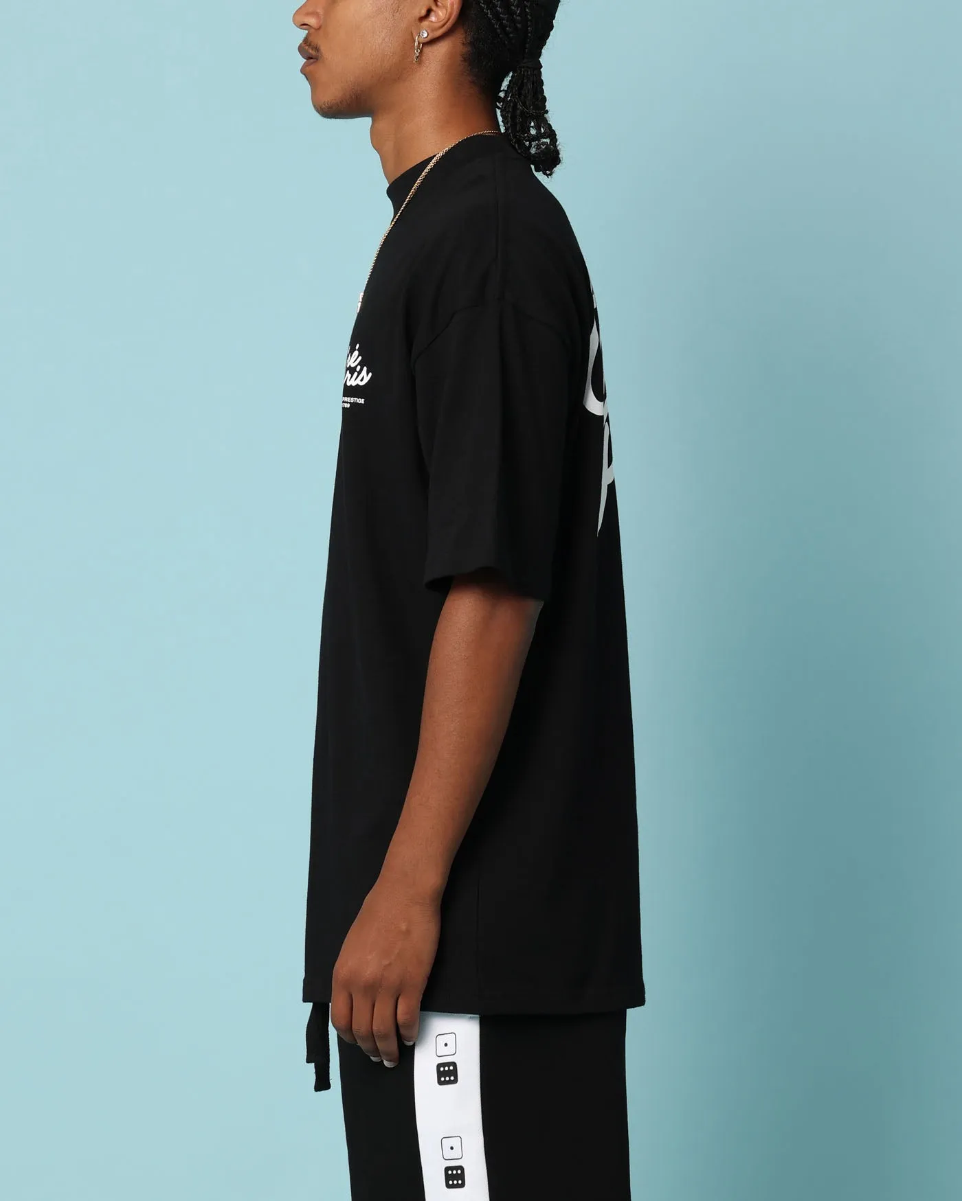 Soft Layering All-day Comfort Carr?? Gorgeous Script Oversized T-Shirt Black